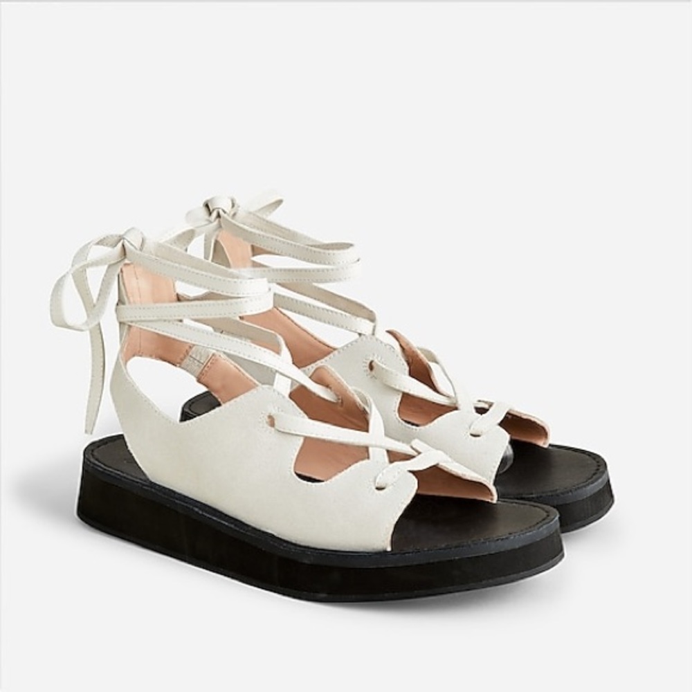 J.Crew lace up wedge sandal